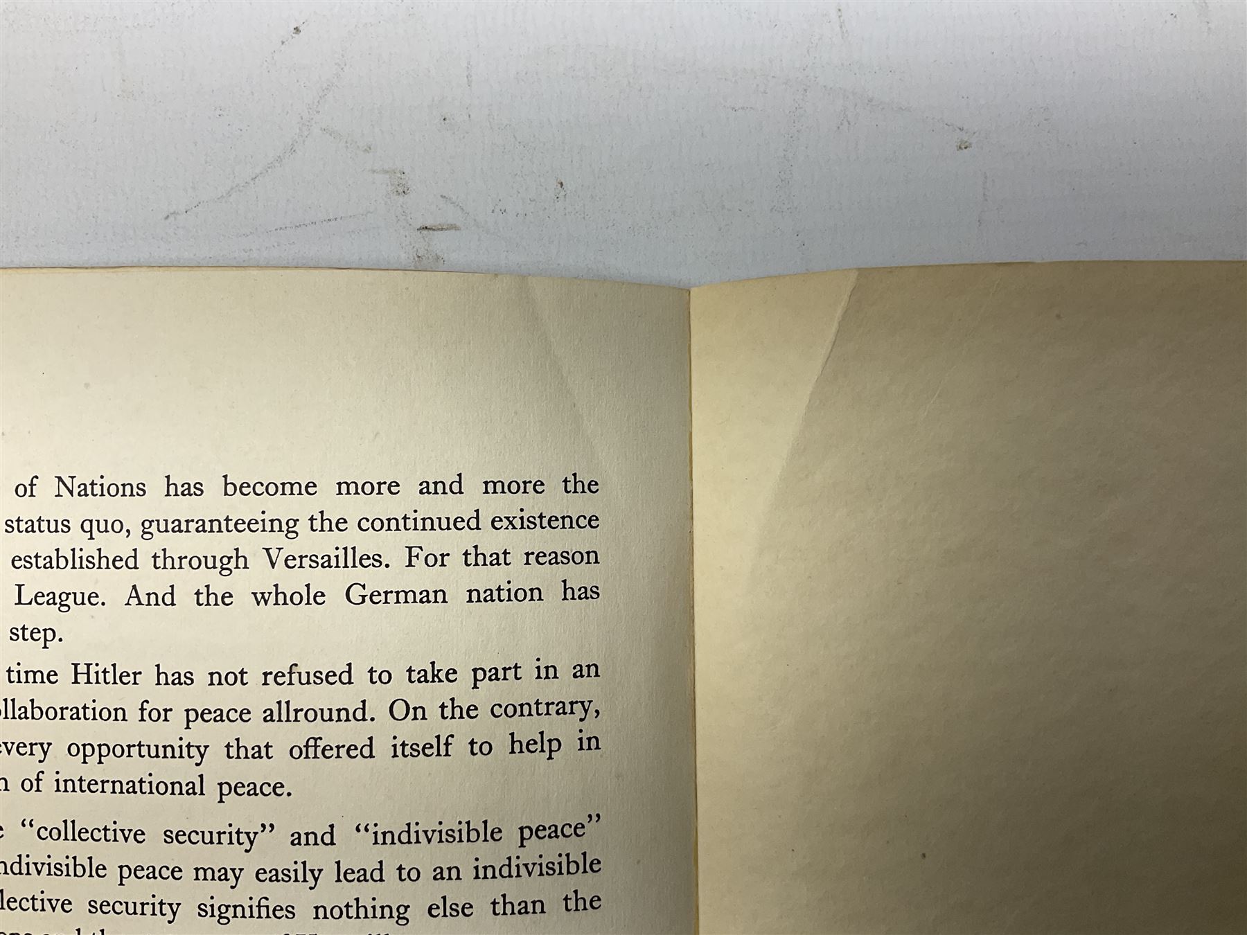 Set of six 1938 German booklets by Terramare Publications comprising No.1 Adolf Hitler by Philip Bouhler, No.2 German Political Profiles by Hans Heinz Sadila-Mantau, No.3 Versailles in Liquidation by Friedrich Grimm, No.4 German Law and Legislation by Erich Schinnerer, No.5 German Labour Service by Fritz Edel and No.6 Social Welfare in Germany by Werner Reher; some illustrated; all with English text (6)
