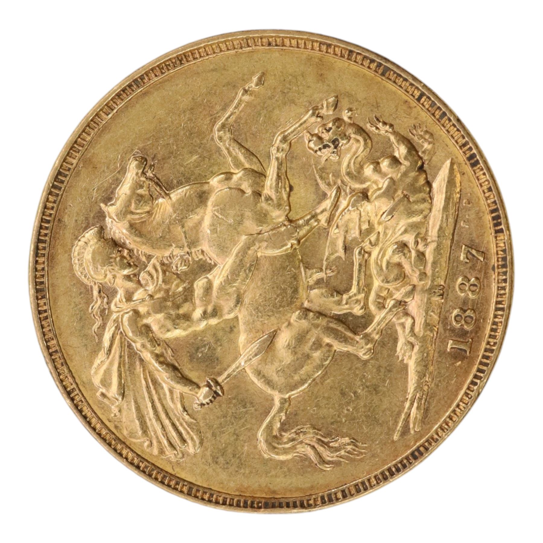 Queen Victoria 1887 gold full sovereign coin
