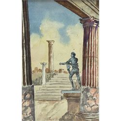 Rayo G*** (19th/20th century): 'Pompei Amarini-Corse' & 'Pompei Tempro di Apollo', two watercolours signed and titled 15cm x 20cm (2)