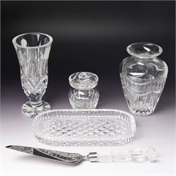 Waterford Crystal 'Pompeii' vase, boxed, H15cm, a Waterford 'Archive' vase, boxed, H18cm, ...