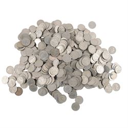 Approximately 166 grams of Great British pre-1947 silver coins, together with approximately 4.8kg of post-1947 sixpences, commemorative crowns, and further coins