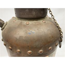 Large copper ‘Waterloo’ fire extinguisher by Read and Campbell Ltd and another Safex example 
