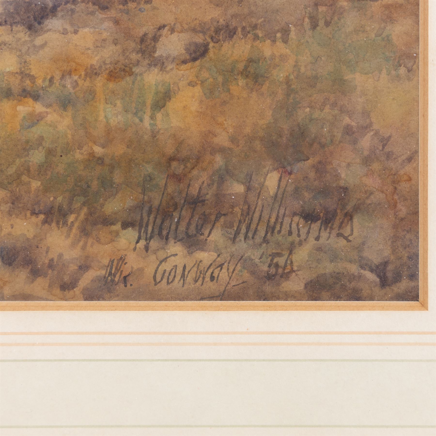 Walter Williams (British 1834-1906): 'Near Conway', watercolour signed titled and dated '56, 37cm x 58cm  