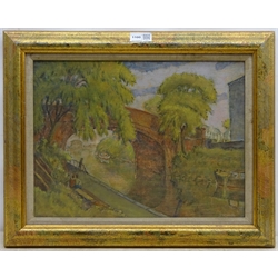 James Kerr McArthur (British 20th century): 'Canal at Camden London', oil on canvas panel signed 28cm x 38cm
Provenance: Royal Academy Summer Exhibition 1994, label verso with artist's address '10 Saltgrounds Road, Brough, Hull'