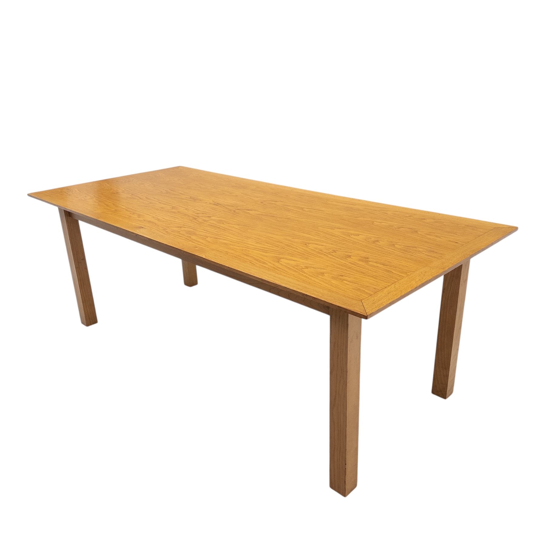 Habitat - contemporary light oak dining table, rectangular veneered top, with mitred border veneer over square section legs 