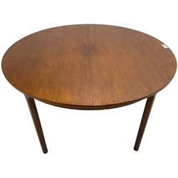 McIntosh - mid-20th century teak extending dining table, pull-out action with fold-out leaf