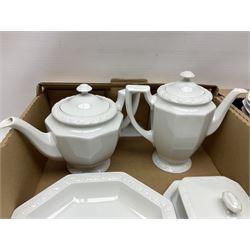 Rosenthal Classical Rose tea and dinner service for eight, including teapot, coffee pot, milk jug, covered sucrier, cups and saucers, dinner plates, serving dishes etc 