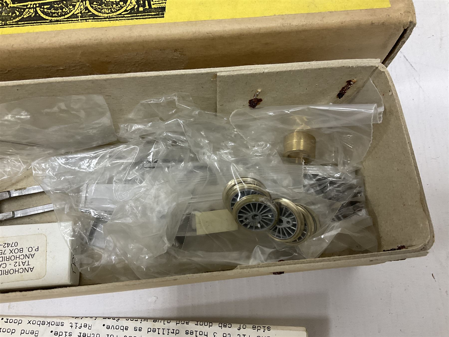 ‘00’ gauge - six model railway locomotive building kits comprising DJH Models CR/LMS/BR Wemyss Bay 4-6-2 Tank 944 Class, Caley Coaches CL4 Caledonian Railway Class 104 0-4-4T and CL2 Caledonian Railway Class 812 & 652 0-6-0 loco and tender, Mallard Models GWR 517 Class 0-4-2T body and chassis kit, Tru-Cast SR Class USA Tank locomotive and Pro-Scale LNWR Coal Tank; in original boxes 