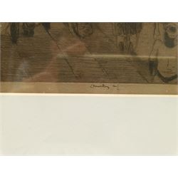 Ernest Stephen Lumsden (British 1883-1948): 'The Preacher', etching signed, titled verso 24cm x 35cm