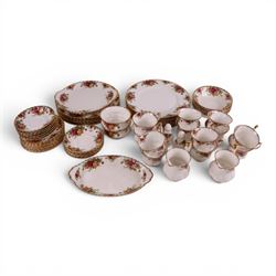 Royal Albert Old Country Roses part tea  and dinner service, including twelve dinner plate...
