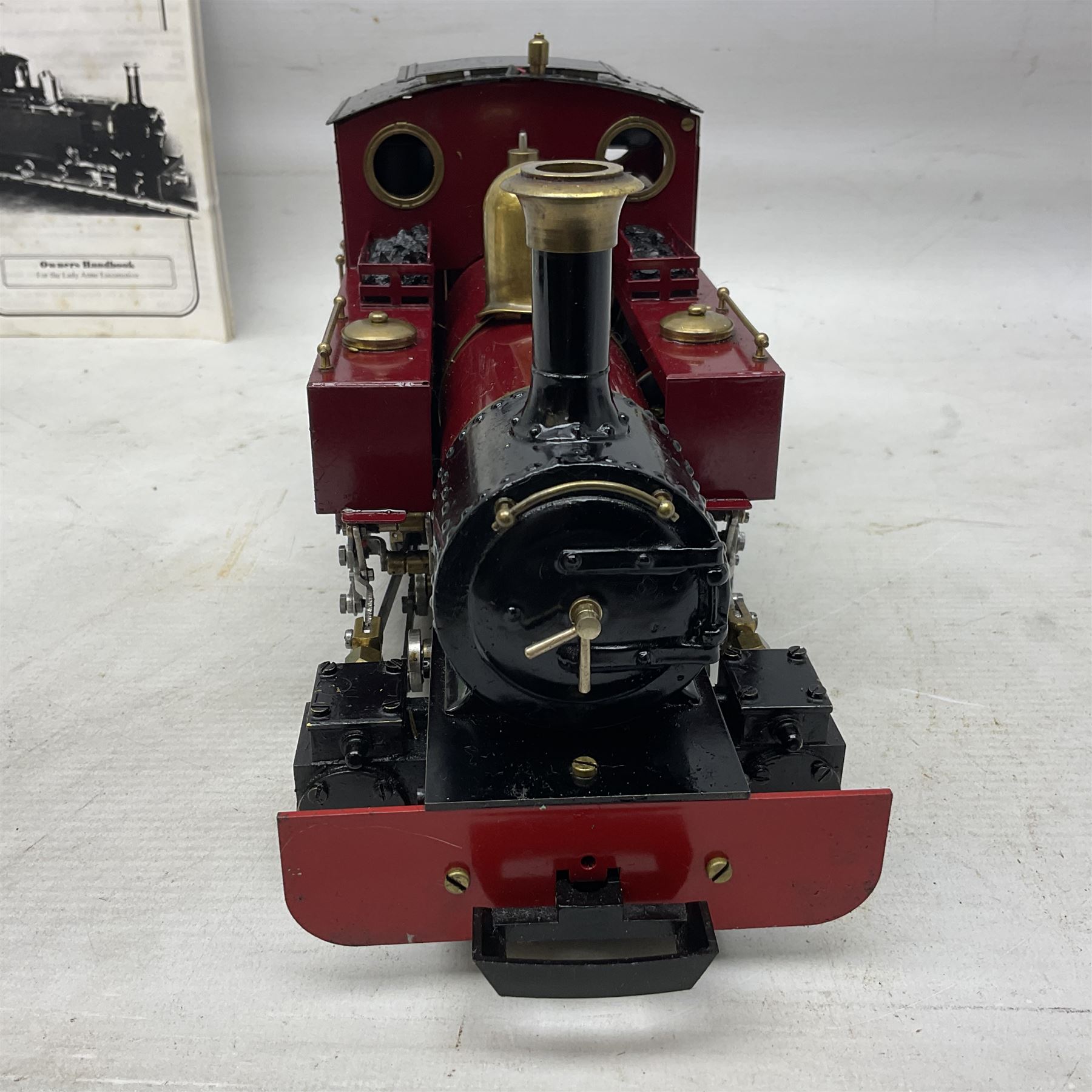 Roundhouse G scale, gauge 1 0-6-0, live steam tank locomotive ‘Lady Anne’, in crimson, black and brass livery, unboxed, together with a Futaba digital proportional radio control system