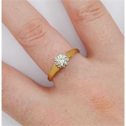 18ct gold single stone diamond ring, London 1978