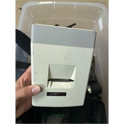 Collection of cameras and camera equipment, including Voigtlander Vitomatic I, Nikon Coolpix P340, Nikon Coolpix S9100, Olympus SP-510UZ, tripod, cases, etc