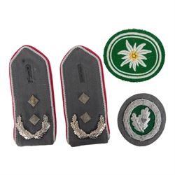 West German Bundeswehr military badges for army, navy and airforce, together with army lanyard
