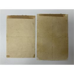 Three German documents dated 1942 - Gold Cross award to Major Ludwig Osterkampf; and Crete wound certificate and cuff title certificate awarded to Feldwebel Alfred Glaise; all unframed (3)