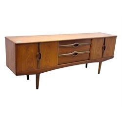 Stonehill furniture, 70’s Teak Sideboard Stonehill Furniture Long Teak Sled Leg Sideboard - $1850