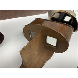 Underwood & Underwood sun sculpture stereoscope viewer, together with three other stereoscope viewer, and box of stereoscopic views by Realistic Travels 