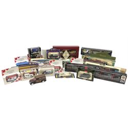 Collection of Diecast model vehicles, including Lledo The Golden Days of the Film Industry limited edition set, Lledo H Samuel boxed vehicle, and other similar examples 