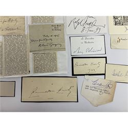 Approximately 500 autographs, signed letters, signed photographs etc from famous individuals including Duke Ellington, Ted Hughes, Daphne du Maurier, Archibald Sinclair, Marlene Dietrich, John Bright, Lord Hailsham and many others