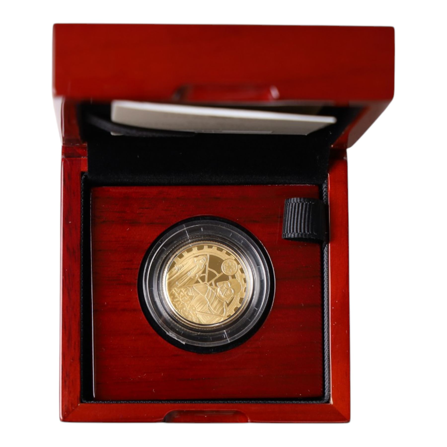 The Royal Mint United Kingdom 2023 'Star Wars Darth Vader and Emperor Palpatine' quarter ounce fine gold proof twenty five pound coin, cased and boxed with certificate