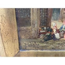 Henry Thomas Schafer (British 1854-1915): Antwerp Town Scenes, pair oils on canvas signed and dated 1890, 39cm x 30cm (2)