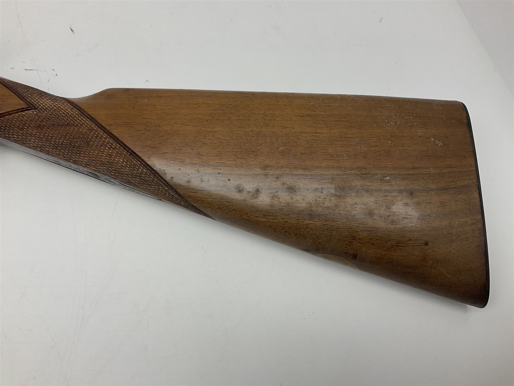 SHOTGUN CERTIFICATE REQUIRED: Fabbrica Armi F.lli Pietta Gussago BS Italy 12-bore side-by-side muzzle loading black powder double barrel percussion hammer gun, retailed by Navy Arms Co. Ridgefield N.J., the 71cm (28