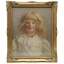 English School (Mid-20th century): Portrait of 'Christina May Wilson Daughter of Dr AD Wilson - Killin Perthshire', oil on canvas indistinctly signed and dated, titled verso 49.5cm x 39cm
