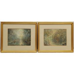 W H Leathwood (British early 20th century): Idyllic Landscapes, pair watercolours signed 16cm x 22cm (2)