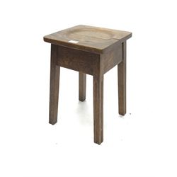 Small  early 20th century oak stool 