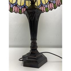 Tiffany style table lamp with leaded shade