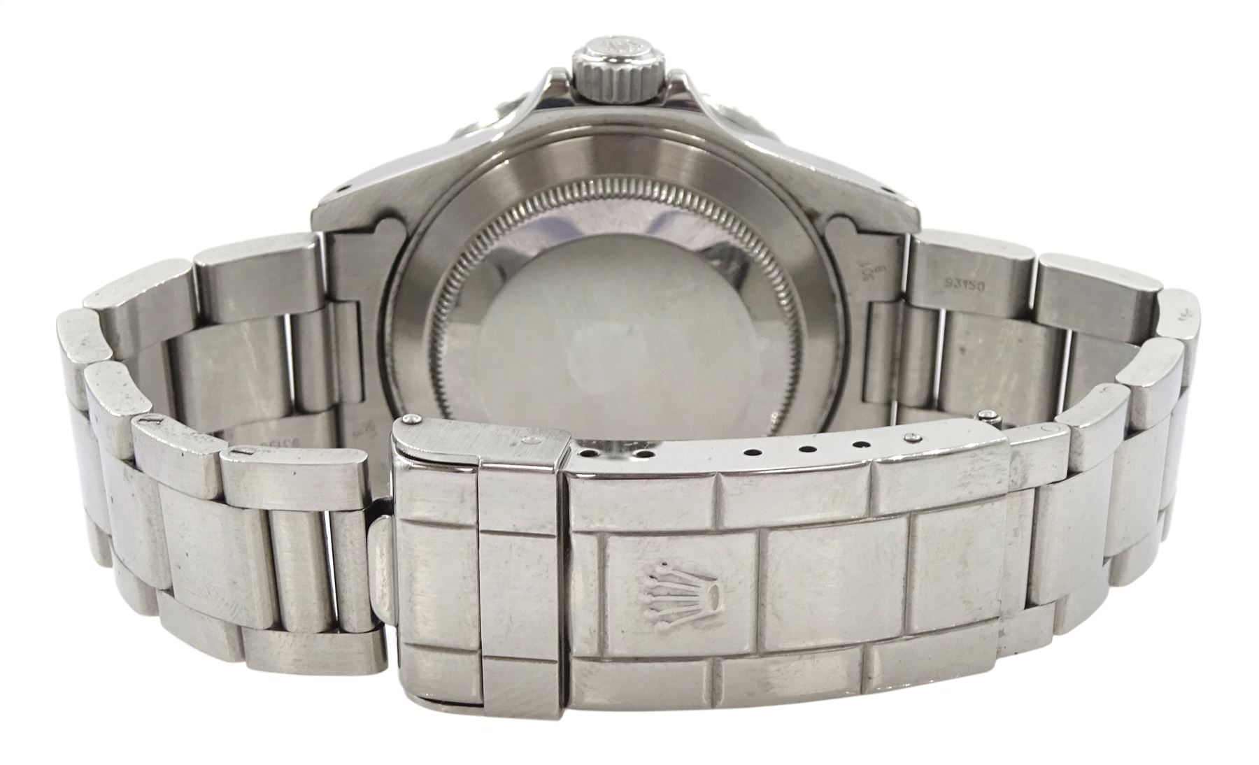 Rolex Oyster Perpetual Date Submariner gentleman's stainless steel automatic wristwatch, circa 1993, Ref. 16610, Serial No. S459924, on original Oyster bracelet with fold-over clasp, boxed with papers dated 1994