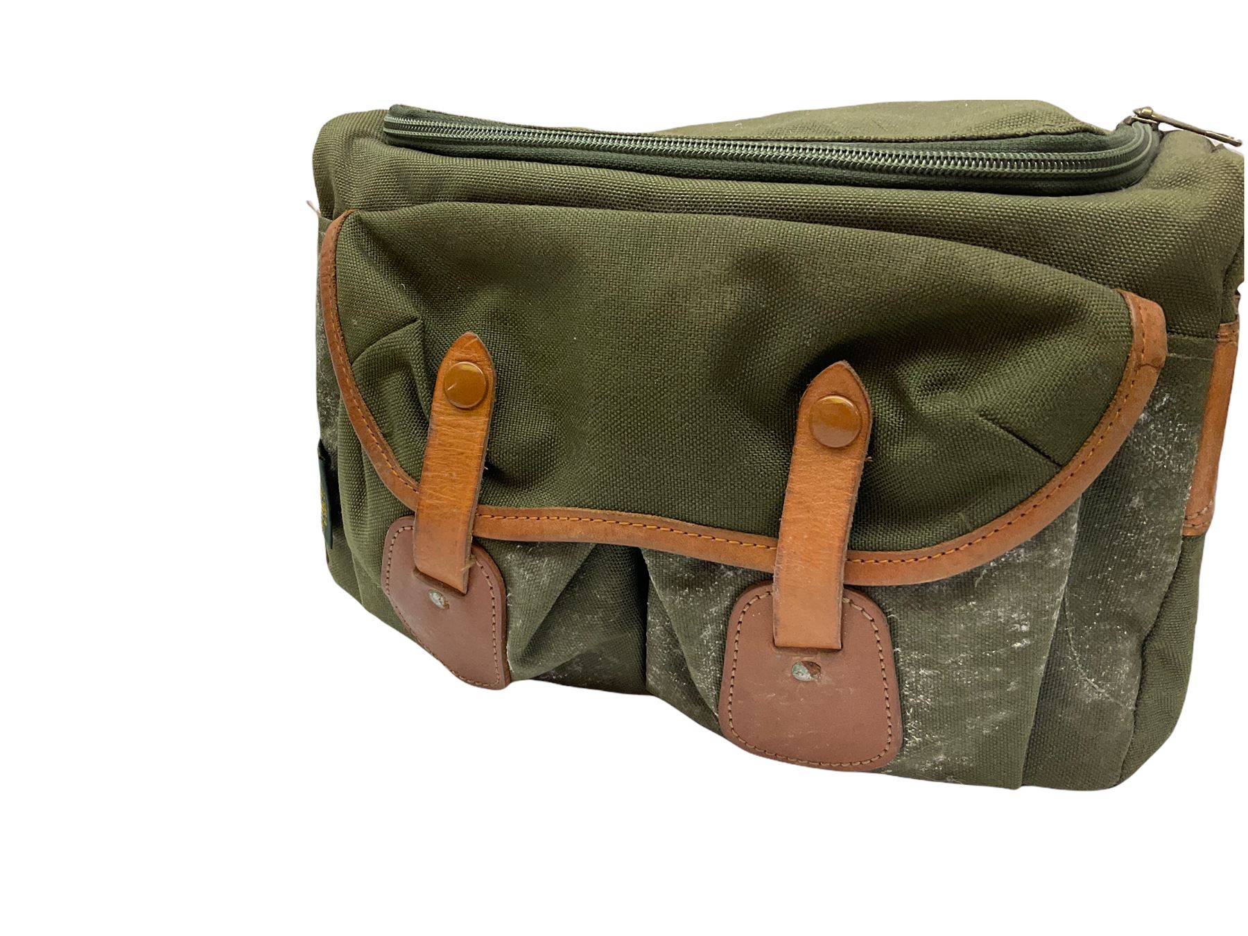 Zenza Bronica S2A medium format camera body, with Nikkor-P '1:2.8 f-75mm' lens, Zenza Bronica Zenzanon MC '1:3.5 f-150mm lens, Zenza Bronica Tele-Converter-E 2x, and two additional film cases. in a Billingham camera bag