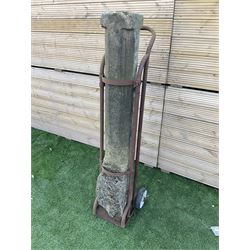 19th century stone sundial column, with trolley - THIS LOT IS TO BE COLLECTED BY APPOINTMENT FROM DUGGLEBY STORAGE, GREAT HILL, EASTFIELD, SCARBOROUGH, YO11 3TX