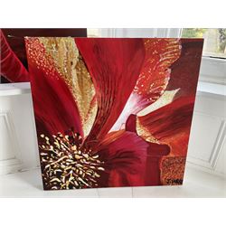 Quantity of floral decorative canvas prints and horse print- LOT SUBJECT TO VAT ON THE HAMMER PRICE - To be collected by appointment from The Ambassador Hotel, 36-38 Esplanade, Scarborough YO11 2AY. ALL GOODS MUST BE REMOVED BY WEDNESDAY 15TH JUNE.