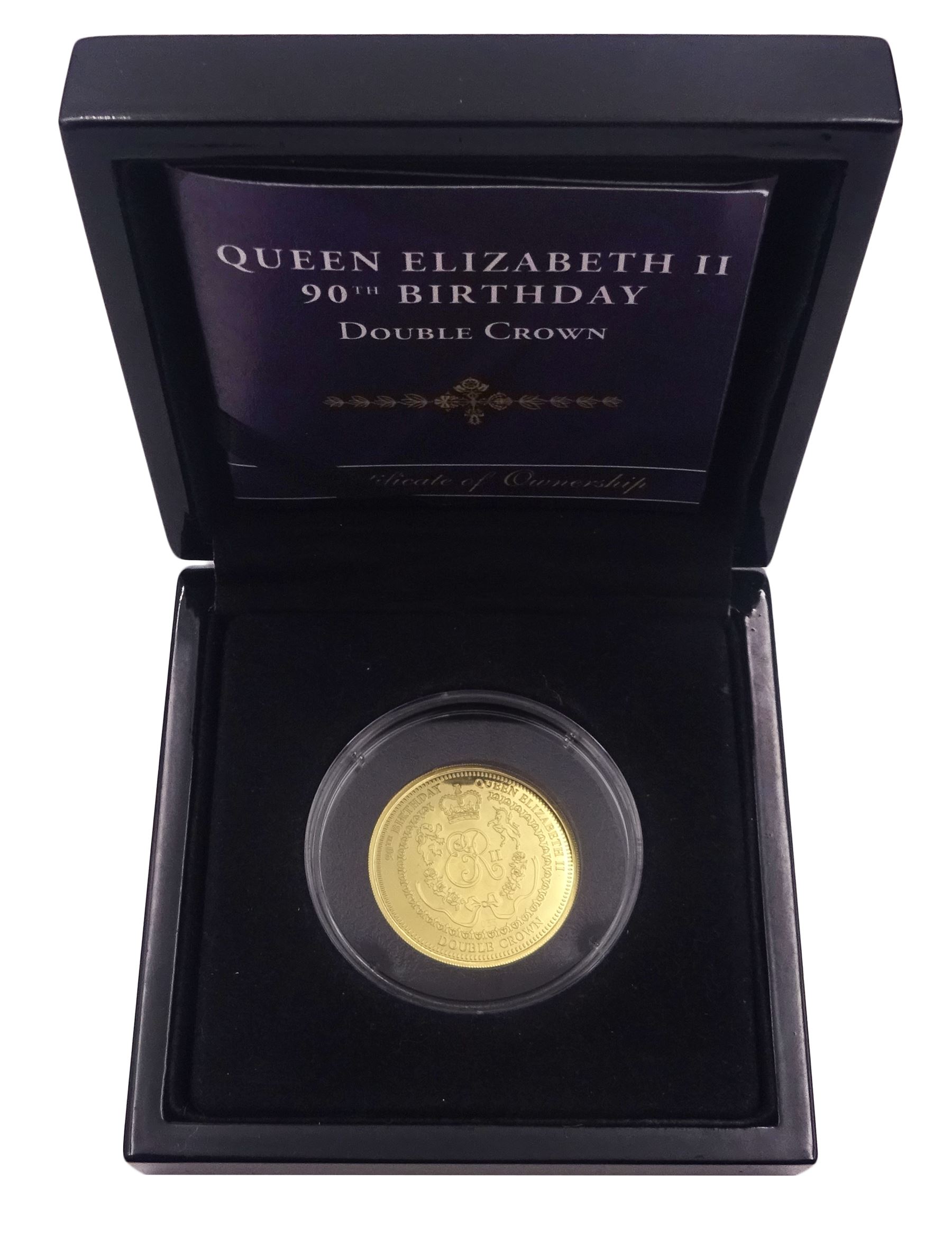 Queen Elizabeth II Tristan da Cunha 2016 9ct gold double crown coin, cased with certificate