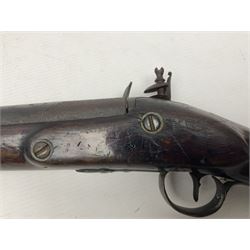 Early 19th century flintlock single barrel sporting gun by Johnston, approximately 14-bore, with 94cm(37