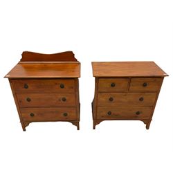 Two stained pine chests of drawers