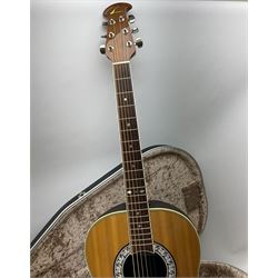Ovation Ultra Series Model No.1512 electro acoustic guitar, 1980s/90s with textured black bowl back, natural spruce top and mahogany neck, serial no.232916 L104cm; in Hiscox Liteflite case with GuitarKes Workshop set-up and service certificate date October 2021
