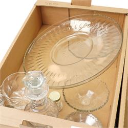 Two decanters, quantity of cut table glass, glassware and crystal etc