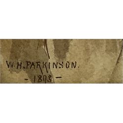 William H Parkinson (British 1864-1916): 'An Old Seaman', watercolour signed and dated 1893, original title label with artist's address verso 30cm x 21cm
Notes: Parkinson is listed as living in Bradford and exhibiting in both Bradford and Leeds