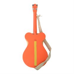 1960s Selcol 'The Beatles New Sound Guitar', plastic toy guitar, in brown faux fur case, H58.5cm