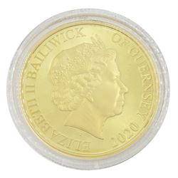 Queen Elizabeth II Guernsey 2020 '75th Anniversary VE Day Victory in Europe' 22ct gold proof five pound coin, cased with certificate