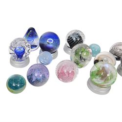 Large collection of glass paperweights, including example from Caithness, Lanham Glass, Selkirk glass etc