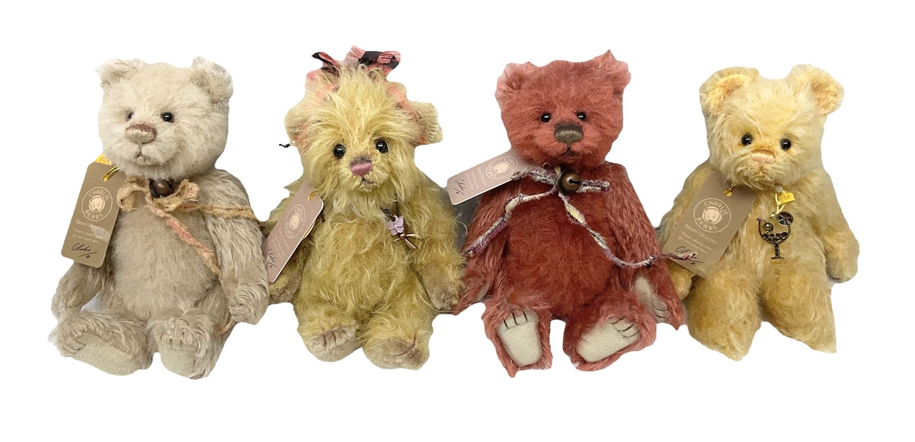 Four limited edition Charlie Bears, comprising Dinky 550/2000, Doobey 1204/2000, Pina 1167/2000, and Mildred 247/600, each designed by Isabelle Lee, from the Minimo Collection, all with tags 