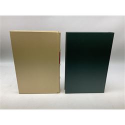 Two Folio Society books in green outer case, Lydgate, John:The Life of Saint Edmund King & Martyr, and St Edmund Commentary volume in an ivory goatskin binding with gilt edges 
