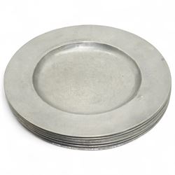 Large collection of 18th century and later pewter plates, of graduating sizes, and a group of tankards, various touch marks and impressions