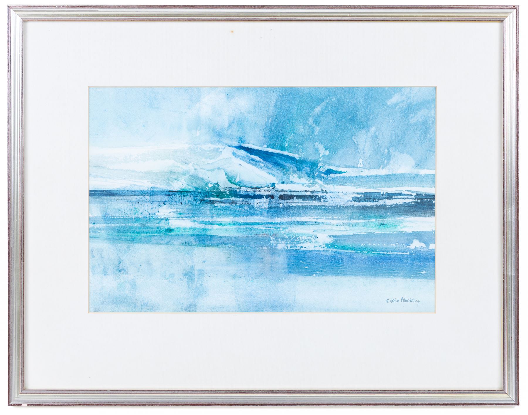 Gwilym John Blockley (British 1921-2002): 'Turquoise Seascape', watercolour signed, titled on gallery label verso 24cm x 38cm 
