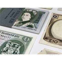 Banknotes including Bank of England Page Series D one pounds, other one pound notes, various The Royal Bank of Scotland Limited denominations, Clydesdale Bank Limited ten pounds 31st January 1979 ‘D/BD 060182’ etc 