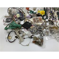 Quantity of modern costume jewellery, and small quantity of jewellery making stones and beads
