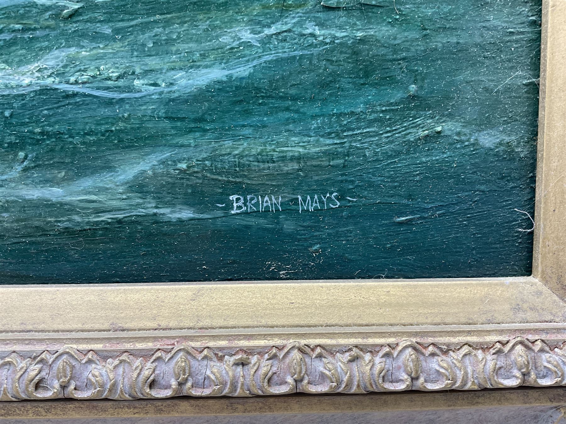 Brian Mays (British 1938-2005): 'Defender Defeats Valkyrie III 1895', oil on canvas signed, titled verso 74cm x 94cm 
Provenance: direct from the family of the artist.